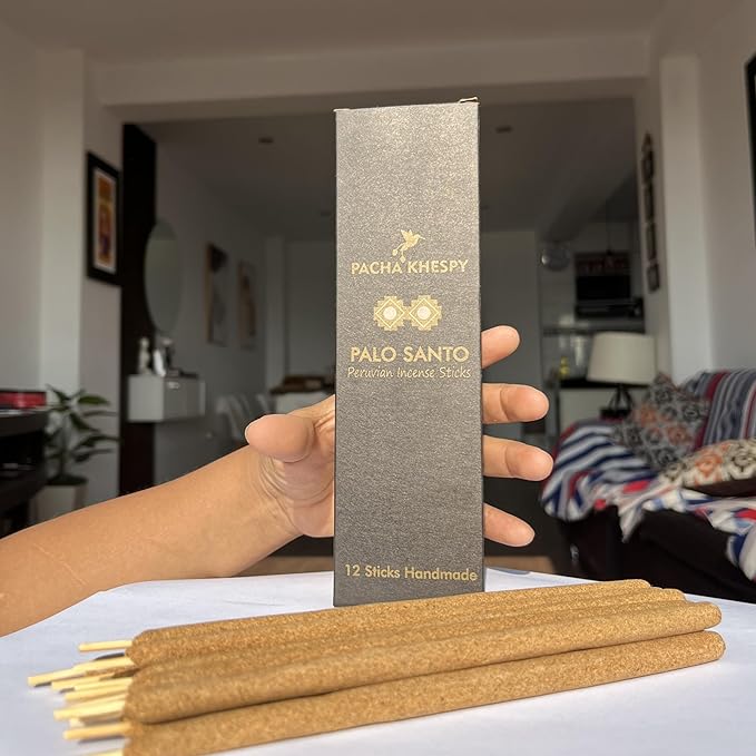 Palo Santo Incense Sticks ā 12 Pack | 100% Natural Hand Rolled in Peru | Holy Wood Long Lasting 80 Min Burn | Ideal for Yoga Meditation Cleansing and Home Fragance