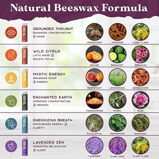 Aromatherapy 6 Pack of Essential Oils Balm Sticks In Travel Case | Aromatherapy Balms Gift Set of Pure Essential Oil Blends | Perfect Mindfulness Gift and Stress Relief Gifts for Women and Men