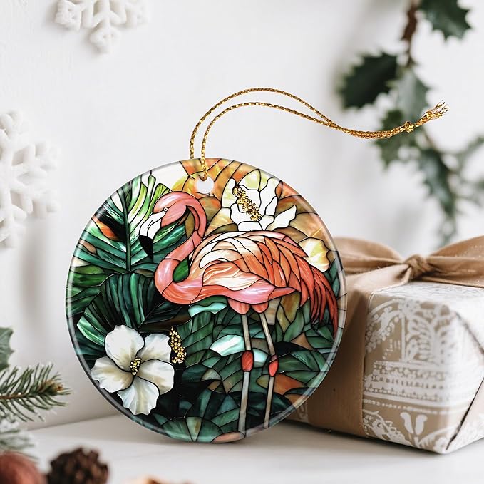 Flamingo Ornaments, Christmas Ornaments: Christmas Tree Decorations, Holiday Decor, Stocking Stuffers, Gift Ideas, Xmas Gift, Flamingo Lover Gifts & Gifts for Her