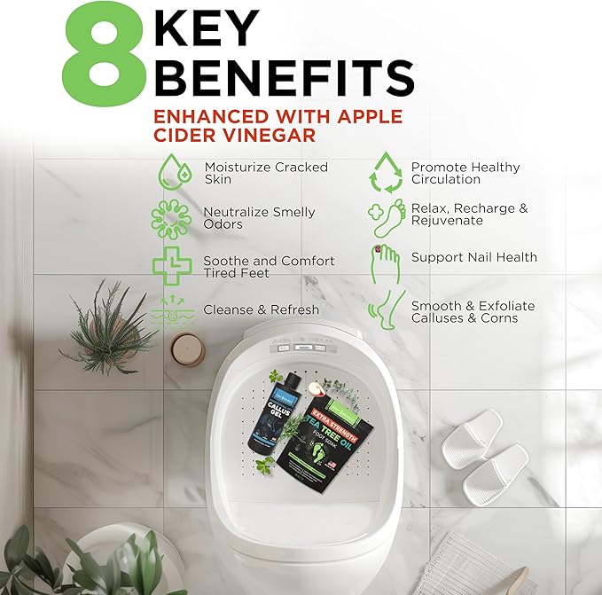 Foot Callus Remover Gel Set - Professional Callus Remover for Feet, Calloused Feet Remover Gel - Pedicure Kit & Foot Spa Tools - Feet Callus Remover - w/Extra Strength Tea Tree Foot Soak - USA