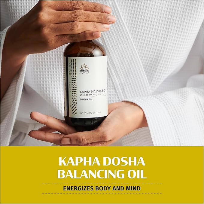 Kerala Ayurveda Nourishing Herbal Body Massage Oil | Tamarind Leaf and Ginger extracts Rich | Revitalizing Oil | Ideal for Balancing Kapha Dosha | Kapha Massage (Dharani) Oil - 6.8 Fl Oz
