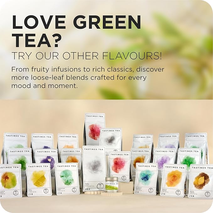 Tastings Tea Green Tea - 2.75 oz Loose Leaf | Enhanced Focus & Mental Clarity | Practice Mindfulness