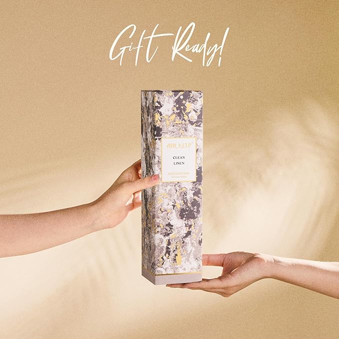 Airkeep Reed Diffuser Set 5.07 fl oz, Clean Linen Scent Diffuser with Sticks, Home Fragrance Oil for Bedroom, Bathroom, Office Decor