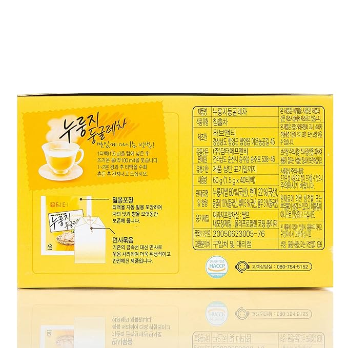Damtuh Korean Roasted Rice & Solomon’s Seal Tea – Traditional Herbal Tea - Caffeine-Free, Sugar-Free, Non-Caloric, 40 Tea Bags (1.5g each)