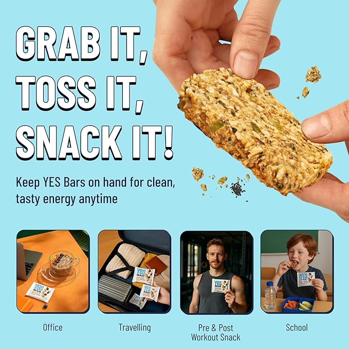 YES Bar – Black Sesame Sea Salt – Plant Based Protein, Decadent Snack Bar – Vegan, Paleo, Gluten Free, Dairy Free, Low Sugar, Healthy Snack, Breakfast, Low Carb, Keto Friendly (Pack of 6)