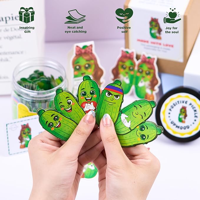 Motivational Pickle Jar for Mom β 60 Affirmations & Positive Quotes | Funny Gift Idea for Mothers, Adults, College Girls | Self Care, Positive Cards, Just Because Gift, Cute Desk Decor