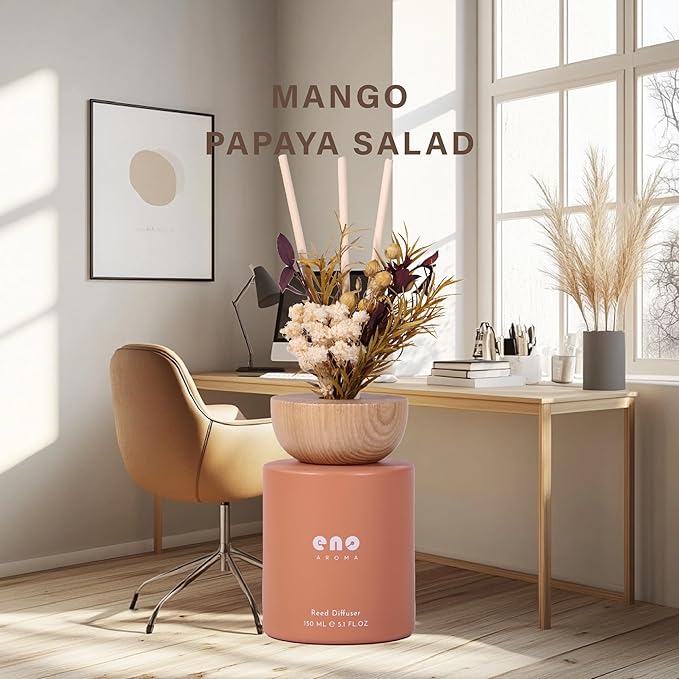 Reed Diffuser Set with Really Dried Flowers, Essential Oils Scented Diffuser with Sticks, Air Fresheners Home Fragrance for Bathroom Shelf Decor & Gift, 5.1oz / 150ml