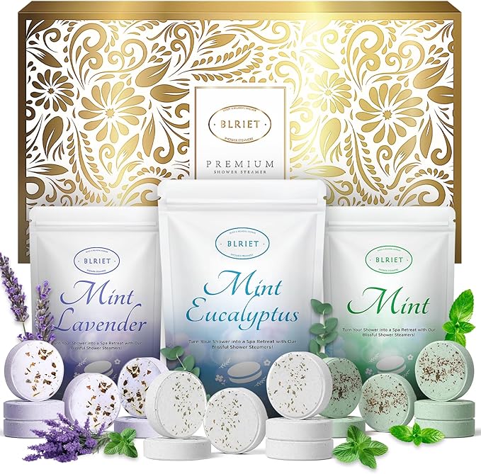 Shower Steamers Aromatherapy 18 Pack Gifts for Women Birthday Christmas Stocking Stuffers White Elephant Natural Essential Oils Stress Relief Mint Lavender Relaxation for Mom her him Men Teens Adults