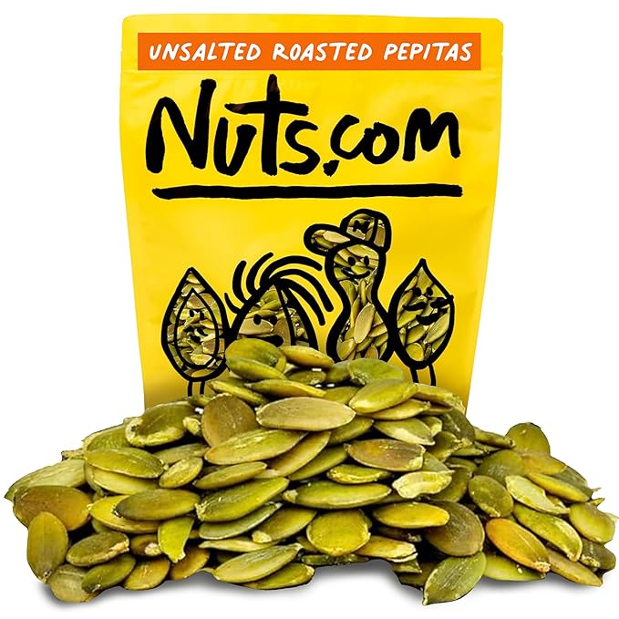 Nuts.com – Roasted Pepitas – 2 Lb Bag, Unsalted No Shell Pumpkin Seeds, Healthy Snack for Adults & Kids, Rich in Protein, Fiber & Calcium – Keto Friendly, Vegan, Gluten-Free & Kosher Pareve