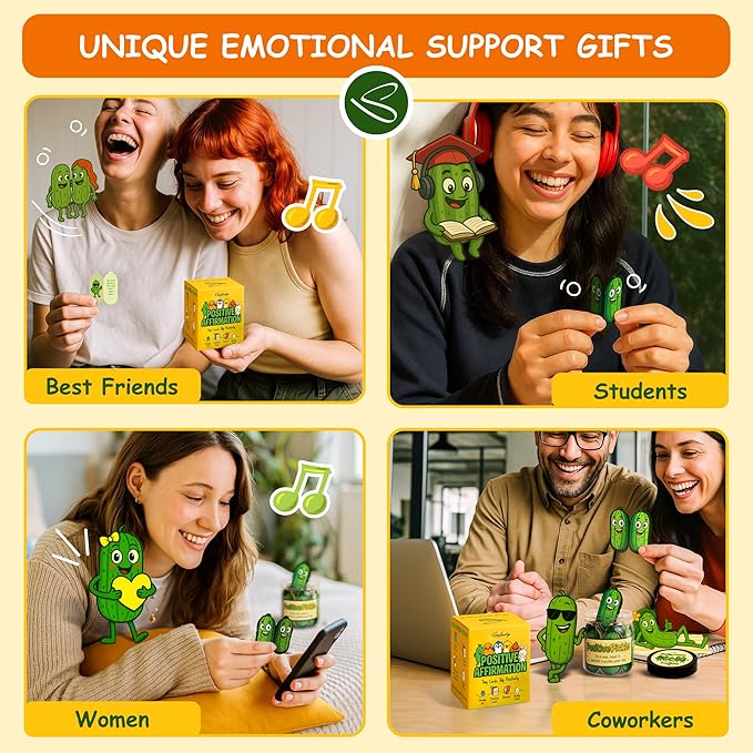 Positive Pickle Affirmation Jar - 60 Daily Affirmation Cards For Women, Teenage Girl Birthday Gifts, Inspirational Quotes Teacher Gifts, Stocking Stuffers For Teen Girls Trendy Stuff Christmas Gift