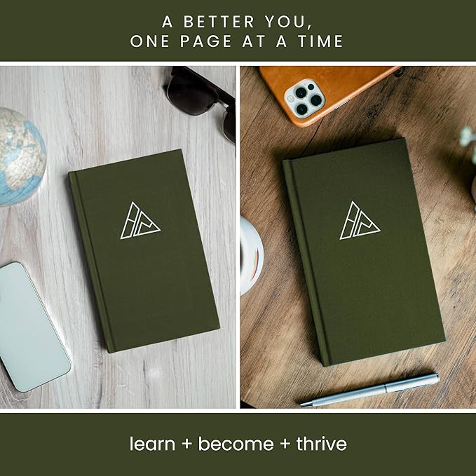 Self-Mastery Journal for Men - Gratitude Journal – 5 Minute Journals - Reflection Manifestation Journal for Mindfulness – Goal/Guided Gratitude Journel for Women & Men (Olive)