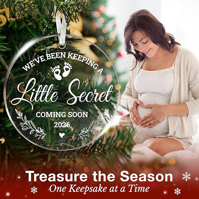 Pregnancy Gifts for Expecting Mom Dad - Pregnancy Announcement for Husband Wife Family - Baby Announcement Gifts, Pregnant Gift, Gender Reveal Gift - New Mom Dad, mom to Be, New Parents Ornament