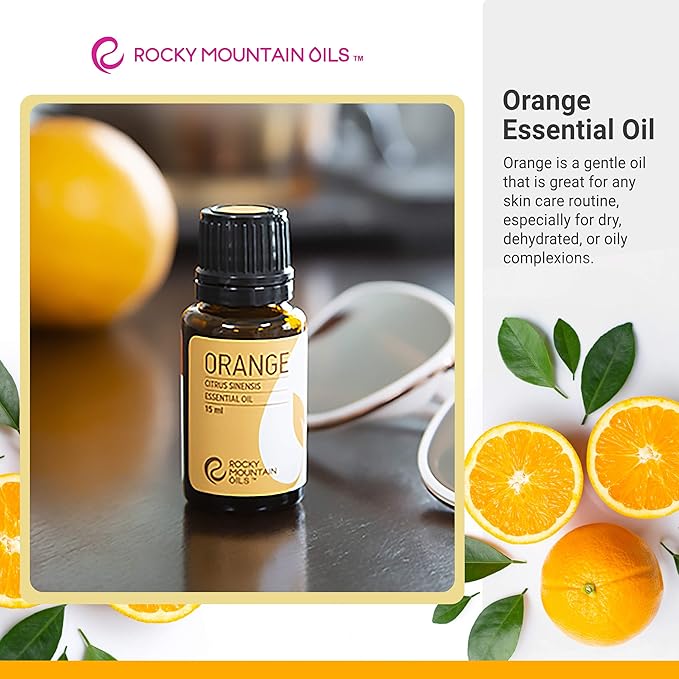 Rocky Mountain Oils Orange Essential Oil - 100% Pure and Natural Aromatherapy Essential Oils for Diffusers, Topical, and Home - 15ml