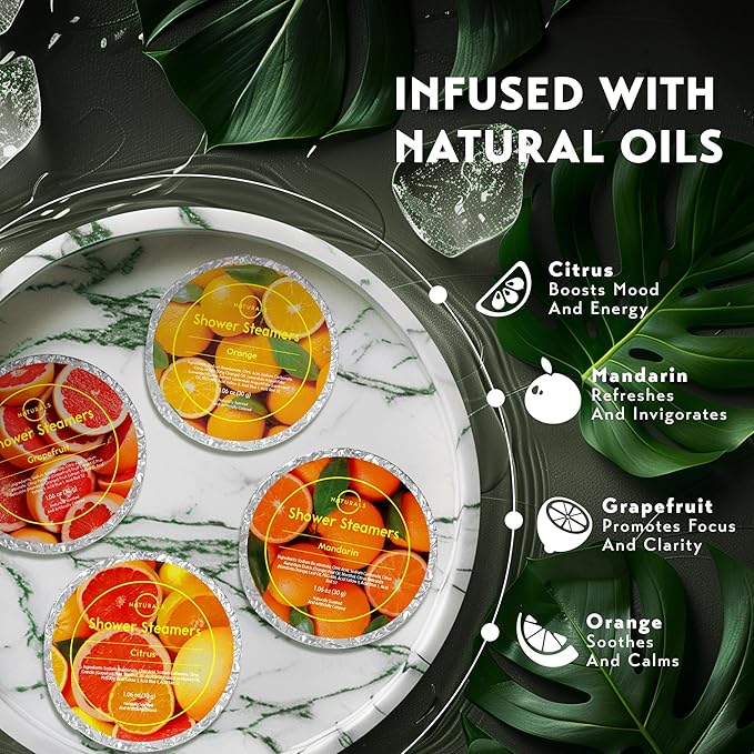 Shower Steamers Aromatherapy - Birthday Gifts for Women - Shower Bombs Aromatherapy, Spa Day Essentials, Relaxation Spa Gifts - Self Care Unique Gifts for Women and Men (Citrus 18 Count)
