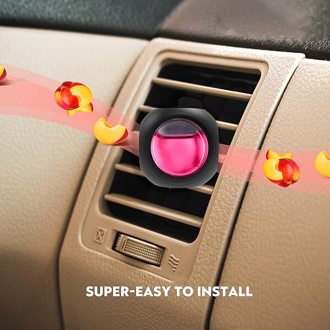 Car Air Freshener Vent Clips, 8PK, 6 Peach, 2 New Car Scent, Fresheners for Men Women, Up to 240 Days, Long Lasting Air Freshener, Odor Eliminator