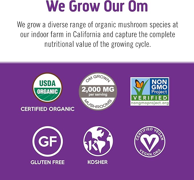 OM MUSHROOM SUPERFOOD Hot Chocolate Blend Mushroom Powder, Single Serve, 10 Count, Dutch Cocoa, 2g of Sugar, 25 Calories, Lion's Mane, Reishi, Chaga, Turkey Tail, Focus and Stress Support