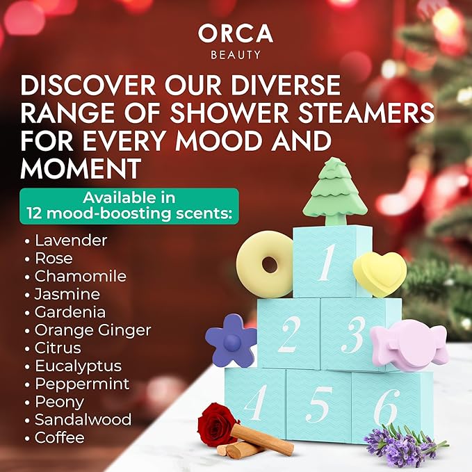 Shower Steamers Aromatherapy - Relaxation Gifts for Women, Shower Bombs, Unique Spa Gifts Shower Tablets, Stocking Stuffers for Women & Men (Advent Calendar 2025)