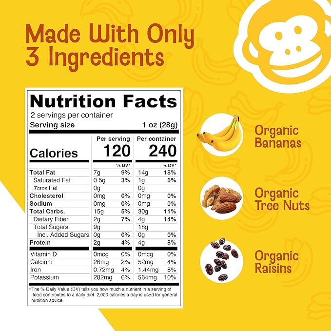 Monkey Brittle Healthy Snacks, Crispy Plant-Based Treats for Kids & Adults, Vegan & Gluten-Free, All-Natural Snack for School, Sports, Camping & On-the-Go (Pack of 3), Original