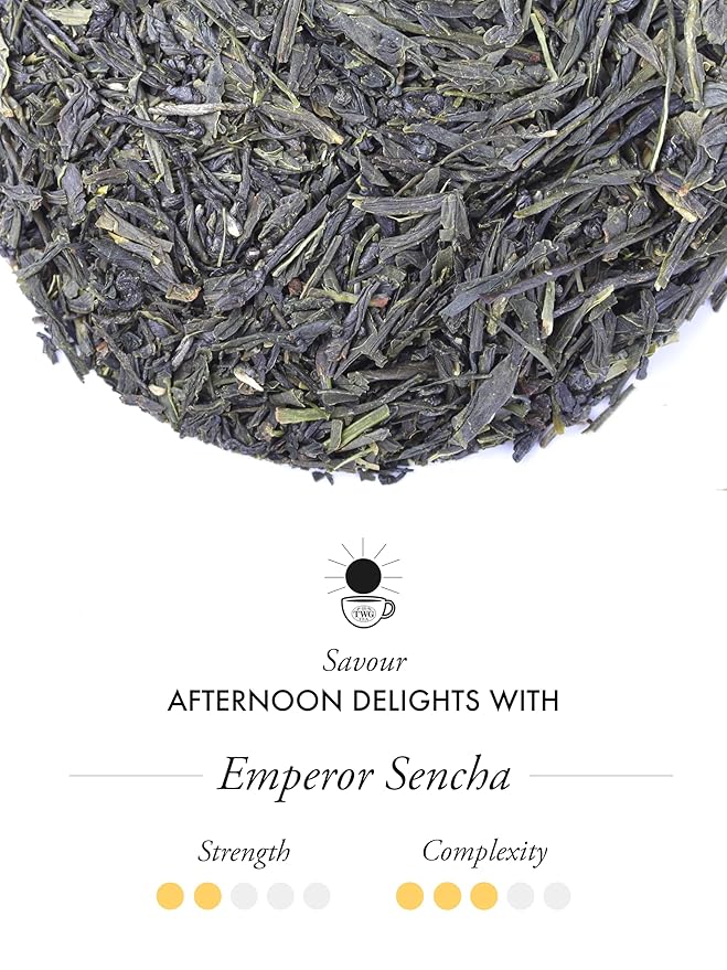 TWG Tea | Emperor Sencha | Green Tea | Japanese Tea | 15 Hand Sewn Cotton Teabags | Gift Set
