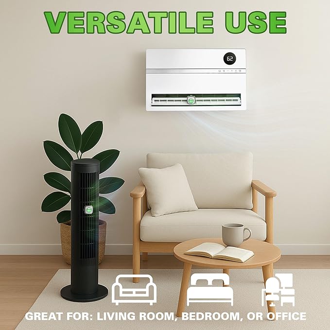 Air Jungles Green Tea Scent Car Air Freshener Clip, 6 Vent Clips, 4ml Each, Long Lasting Air Freshener, Up to 180 Days Car Refresher Odor Eliminator