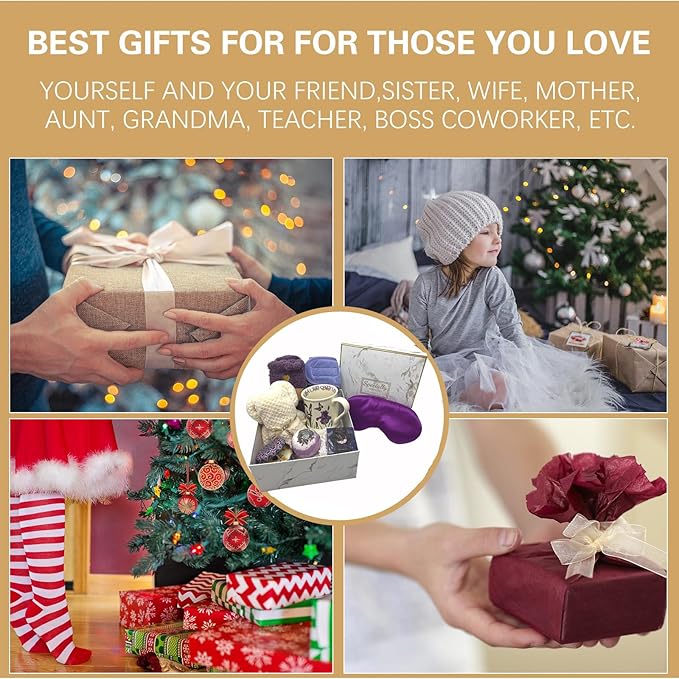 Spa Gift Baskets for Women,Luxury Self Care Gifts for Mom,Get Well Soon Gifts for Friend,Thank You Relaxing Box Gifts for Women 20th,30th,40th,50th,60th 70th 75th Birthday,Anniversary