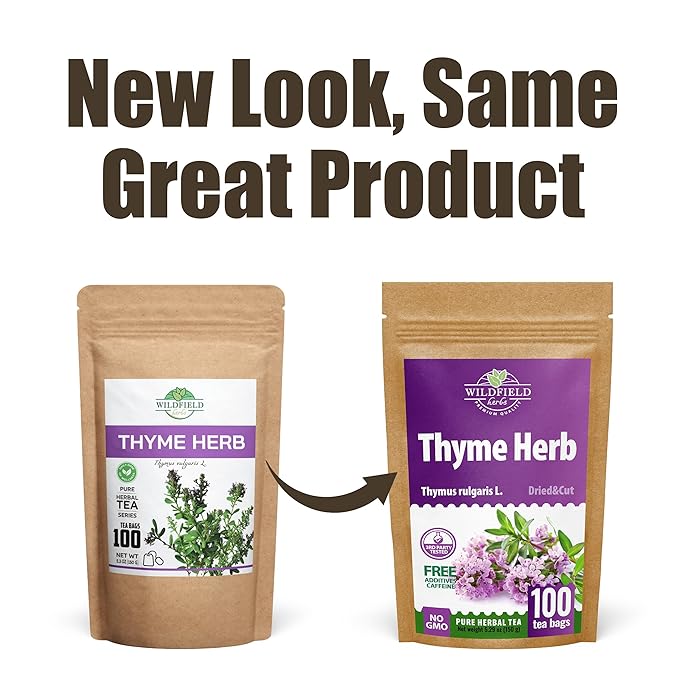 100 Bags Thyme Tea Thyme Leaves Tyme Herb Tea (Thymi Serpiylli Herba) - 100 Count 1.5 g Bags Thymus Serpyllum Herb Tomillo En Hierba