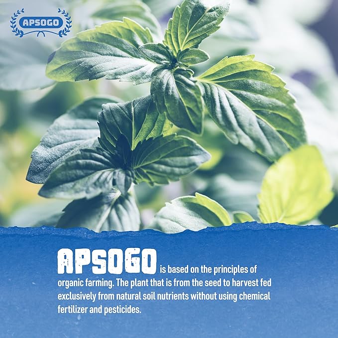 APSOGO Organic Spearmint - Premium Greek Herbal Tea & Culinary Mint - Naturally Sweet Aroma - 3.52 oz