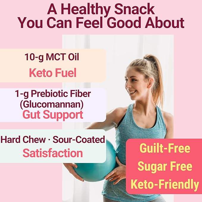 SHIZAM High-Fiber Keto Snacks, Healthy Snack for Adults & Kids, for Men & Women, MCT Oil C8 C10, Fiber Keto Gummies, Gluten Free No Sugar Low Calorie Low Carb Healthy Gummy Candy, C8 MCT Oil Powder