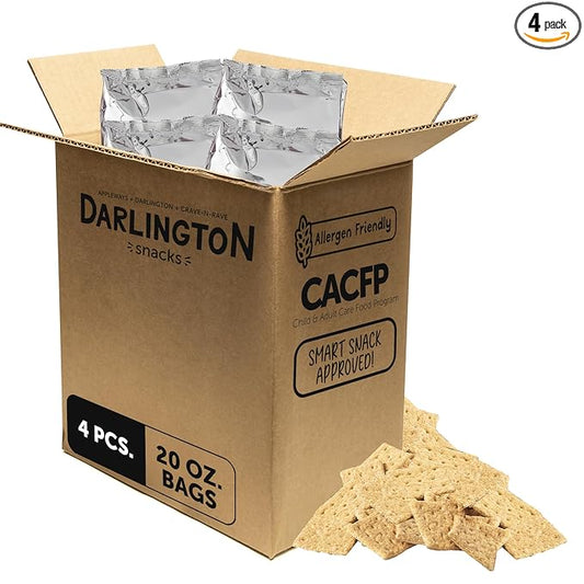 Appleways Sweet Potato Crackers, Bulk Pack of 4 Bags (20 oz Each), All-Natural Whole Grain Crackers, Healthy Snack for Kids & Adults, Kosher Certified Kids Lunch Snacks, Made in USA