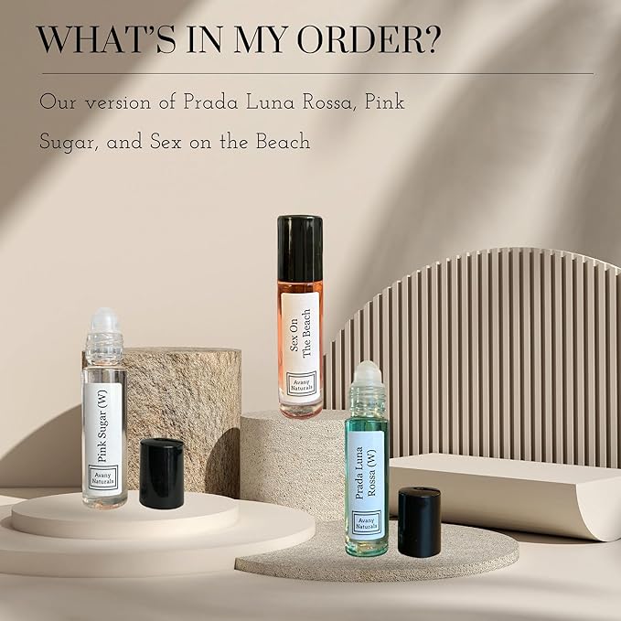 3 Pc Womens Gift Set, Fragrance Oil For Women, Roll On Body Oil, Perfume Samples, Fragrance Oil, Gift For Her, Perfume Oil Sampler, Gift Box (Fruity)