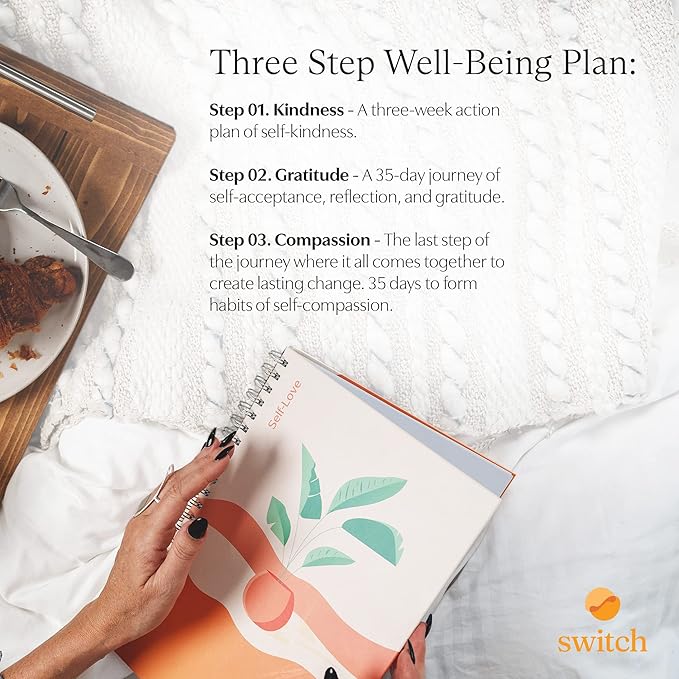 Switch Research Self-Love Journal - Self Care Journal for Women with Prompts - Mindfulness & Gratitude Journal, Therapist Recommended for Self Reflection & Personal Growth - Guided Writing Notebook A4