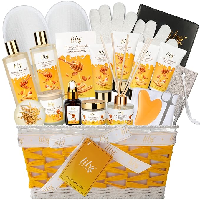 Christmas Gifts for Women - 21-Piece Luxury Bath & Body Gift Basket Set for Women, Spa Gift Basket Self Care Gifts for Her | Gift Set for Mothers Day, Birthday Gifts, All Occasion Present