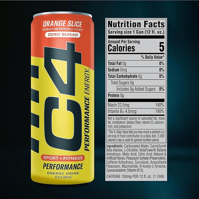 C4 Energy Drinks Variety Pack, Sugar Free Pre Workout Performance Drink With No Artificial Colors or Dyes, Zero Calorie, Coffee Substitute or Alternative, 4 Flavor Variety 12 Pack