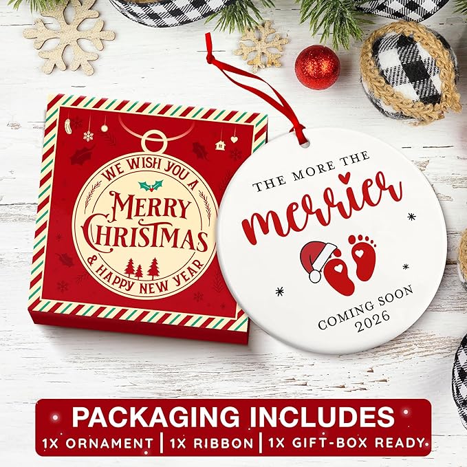 Pregnancy Gifts for Expecting Mom - Unique Baby Announcement Ornament for Gender Reveal, Perfect for New Dad and Mom, Memorable for New Parent, Pregnant Women, mom to be