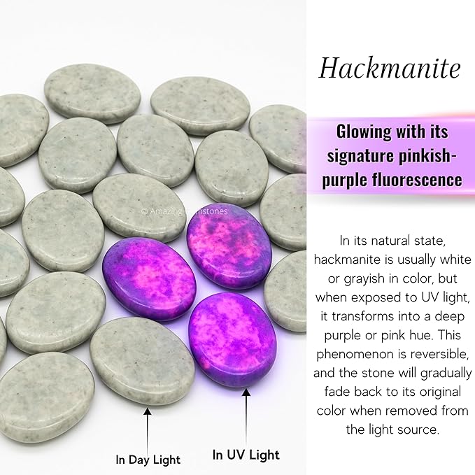 Amazing Gemstone Hackmanite Worry Stone Crystals and Healing Stones - Worry Stones for Stress Relief Gifts - Piedra Crystal Fidget for Meditation - Unique Stocking Stuffers and Birthday Gifts