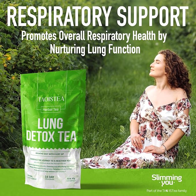 TAOISTEA Colon & Lung Detox Tea Set - 2 Herbal Blends, 14 Day Supply Each | Dual-Action Cleanse for Gut Health, Respiratory Support & Daily Detox
