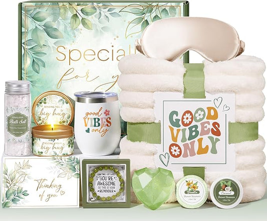 Birthday Gifts for Women Self Care Gifts, Relaxing Spa Gifts Baskets Get Well Soon Gifts Care Package for Women with Blanket, Unique Gifts Idea for Mom Mother Her Wife Girlfriend Best Friend Sister
