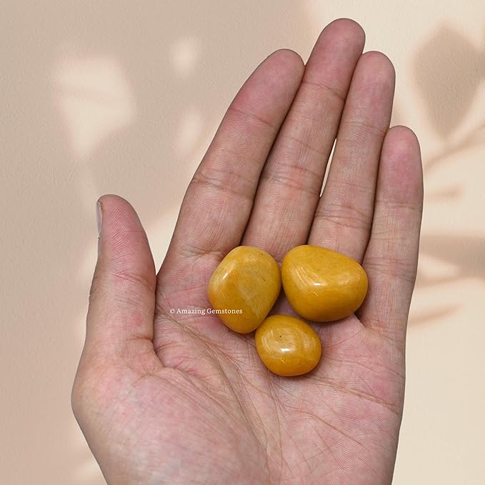 Amazing Gemstone Yellow Jasper Crystals and Healing Stones Tumbled - 1000+ Carats Yellow Jasper Stone, Natural Healing Stones for Energy Balance, Stress Relief - Polished Gems Rocks