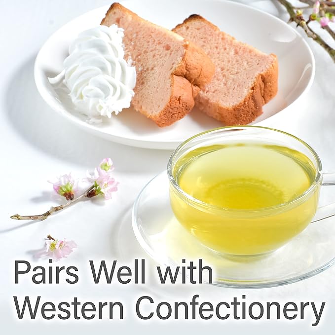 Chaganju Sakura Floral Green Tea - Japanese Loose Leaf With Sakura Petals, 2.82oz (80g)