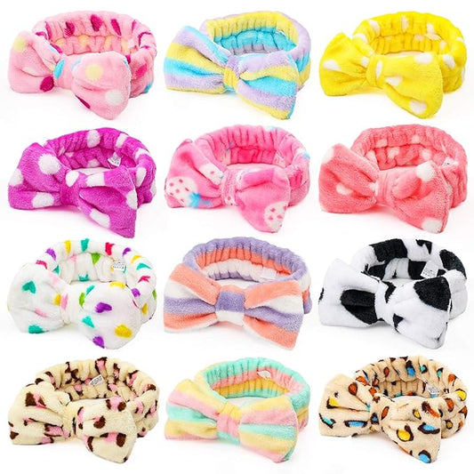 3 otters 12Pack Spa Headband for Women, Makeup Headband for Washing Face, Soft Microfiber Skincare Headbands for Girls Teens, Facial Spa Shower, Christmas Gifts