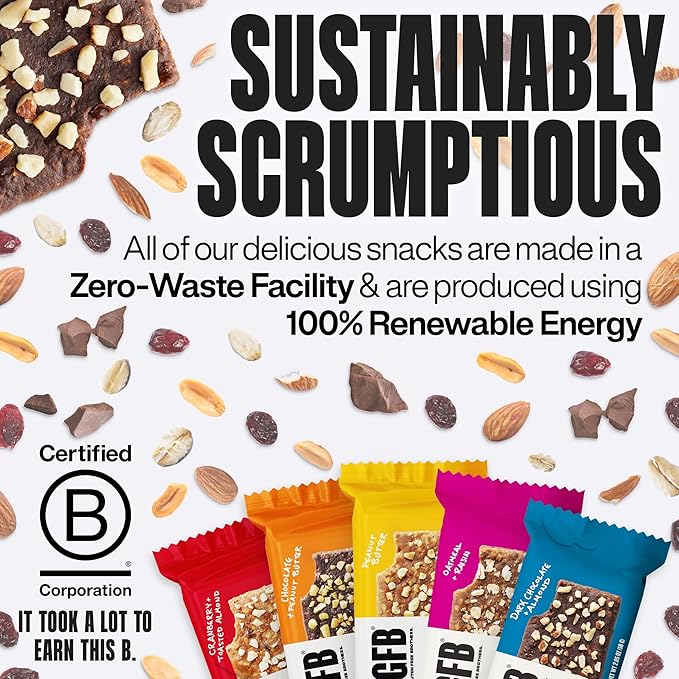 The GFB Variety Pack Protein Bars - Gluten Free, Plant Based, Non GMO, Sustainably Made – Ridiculously Tasty, Healthy, Vegan, Nutrition Snack Protein Bars, 2.05 oz (10 Count)