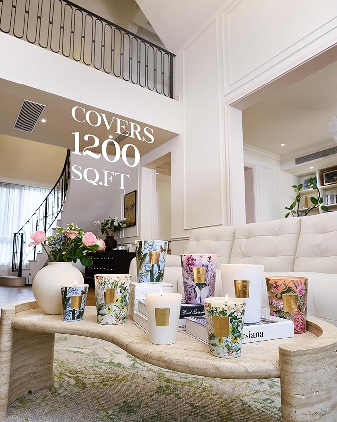 M&SENSE Basil Ginger Scented Natural Soy Wax Candle, 14.1oz 60 Hours Long Lasting Slow Burning Candles for Home Decor, Aromatherapy Candle for Stress Relief