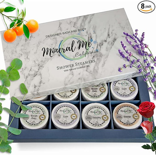 Shower Steamers Aromatherapy - Shower Bombs w/Organic Essential Oils for Vaporizing Steam Spa Relaxation, Relaxing Self Care Birthday Gifts for Men, Women, Him, Her