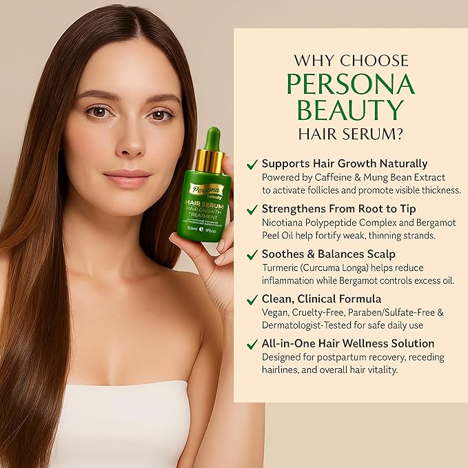 Hair Growth Serum – Advanced Biotin with Caffeine, Peptides, Botanical Extract for Thicker, Fuller, Longer Hair, Reduces Hair Thinning, Hair Regrowth Tonic, Hair Loss Treatment for Men & Women, 30ml