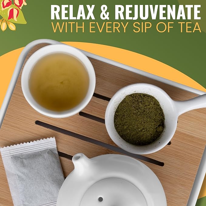 Jasmali Soursop Tea - 60 Dried Soursop Leaves Tea Bags, Herbal Tea, Hoja de Guanabana, Vacuum Sealed, Sourced from Thailand, Caffeine Free, Gluten Free