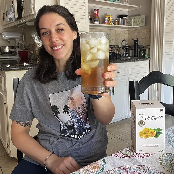 Lynginya Dandelion Root Tea, 60 Tea Bags - Premium Roasted Dandelion Root - Natural Herbal Tea - Rich Flavor - No Sugar & No Caffeine