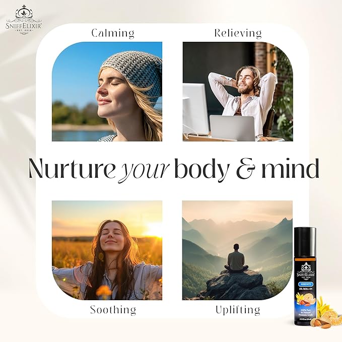 Serenity Essential Oil Roll On 10ml Calm Essential Oil Roller Natural Stress Relief Roll On, Portable Aromatherapy Roll On That Boosts Mood, Reduces Worry - Roll On Aromatherapy Gifts for Women
