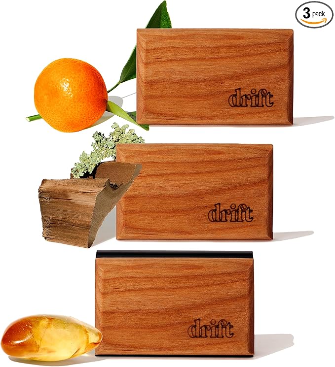 Drift Car Air Freshener Starter Kit - Wooden Deodorizer - Vehicle Odor Remover - Auto Scent Diffuser - Long-Lasting Car Freshening - Variety 3 Pack - CLIP INCLUDED