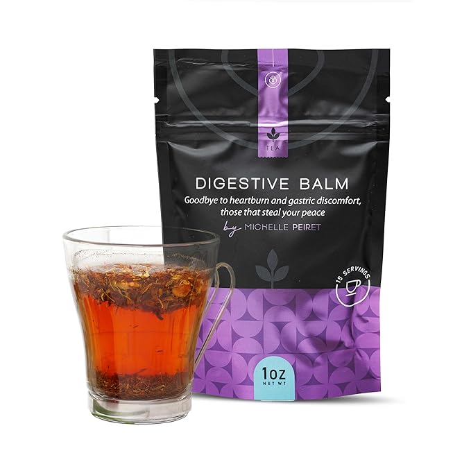 Michelle Peiret Digestive Tea, Chamomile Tea with Calendula Flowers for Digestive Support and Skin Vitality, All Natural Ingredients, 15 Servings