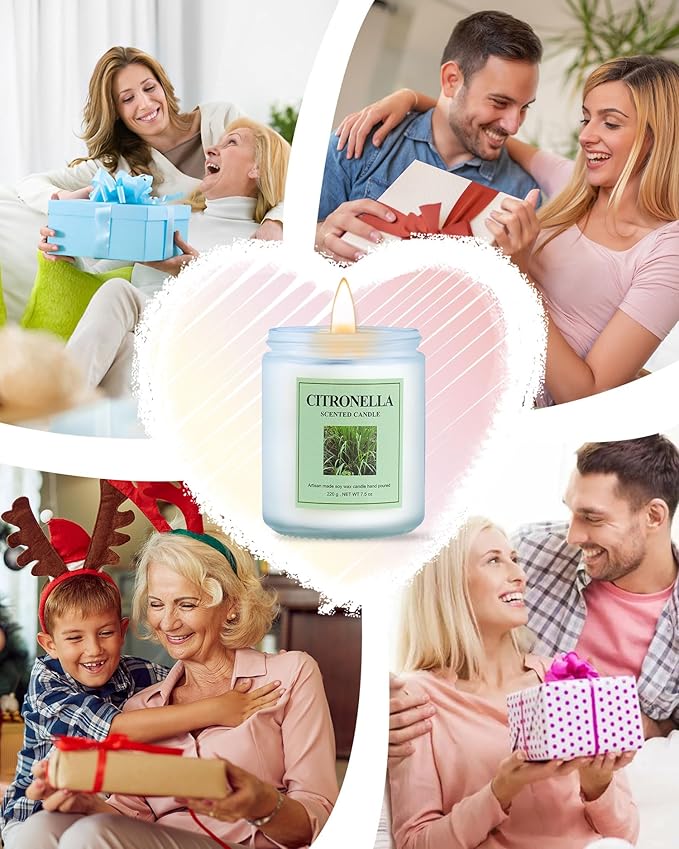 4 Pack Citronella Candle Set, 30 oz 200 Hour Home Aromatherapy Jar Candles, Long Lasting Aromatherapy Candles for Bedrooms Yoga Rooms Lounges Gardens Patios Balconies and Camping